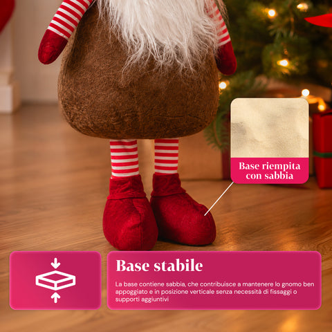 Weihnachtszwerg Pilz mit Bart 50 cm, Weihnachtsdeko-Ornament