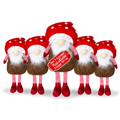 Weihnachtszwerg Pilz mit Bart 50 cm, Weihnachtsdeko-Ornament