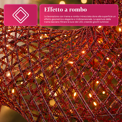 Rentier, leuchtend, 90 cm, Glitzer, mit warmweißen LEDs | Weihnachtsdekoration aus Weidengeflecht – 2 Ausführungen, 3 Farben