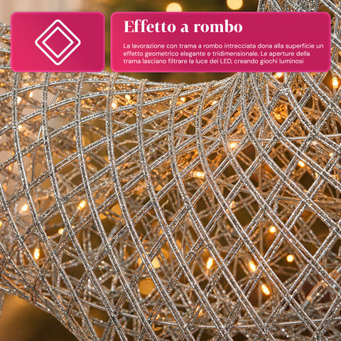 Rentier, leuchtend, 90 cm, Glitzer, mit warmweißen LEDs | Weihnachtsdekoration aus Weidengeflecht – 2 Ausführungen, 3 Farben