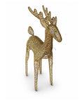 Renna Luminosa 90 cm Glitter con LED Luce Calda | Decorazione Natalizia in Vimini – 2 Finiture, 3 Colori
