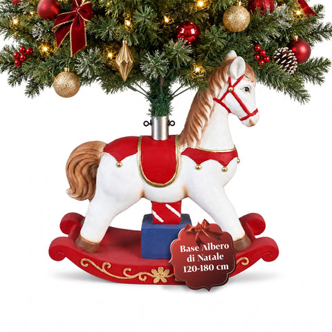 Dekorativer Christbaumständer, 10 Motive, aus Eisen und Magnesium, universelle Befestigung, für Bäume bis 210 cm, 2 Modelle mit LED-Leuchten