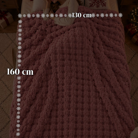 Set aus weicher, kuscheliger Decke und Hausschuhen | Weiche Kuscheldecke 130x160 cm, Hausschuhe in Einheitsgröße, 4 Farben