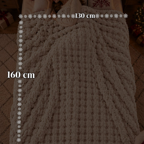 Set aus weicher, kuscheliger Decke und Hausschuhen | Weiche Kuscheldecke 130x160 cm, Hausschuhe in Einheitsgröße, 4 Farben