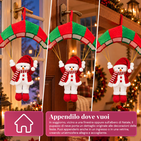 Weihnachtlicher Fallschirm zum Aufhängen, 80 cm, mit Weihnachtsfigur, 4 Figuren