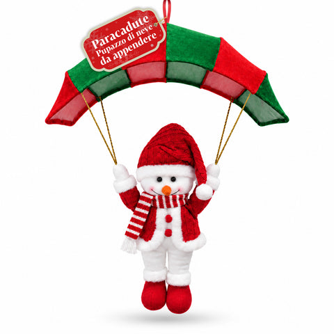 Weihnachtlicher Fallschirm zum Aufhängen, 80 cm, mit Weihnachtsfigur, 4 Figuren