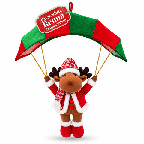 Weihnachtlicher Fallschirm zum Aufhängen, 80 cm, mit Weihnachtsfigur, 4 Figuren