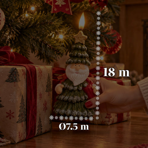 LED-Weihnachtskerze mit Batterie in 3 Varianten – Weihnachtsmann mit Baum, Bärchen und Bärengesicht, Flamme mit echtem Effekt, Weihnachtsdekoration