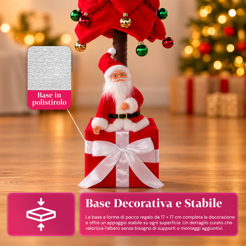 Ausziehbarer Weihnachtsbaum 90 und 95 cm mit Geschenkpaket und Figuren