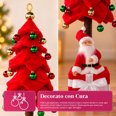 Ausziehbarer Weihnachtsbaum 90 und 95 cm mit Geschenkpaket und Figuren