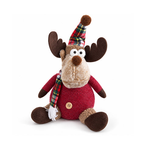 Dekorativer Weihnachts-Rentier aus Polyester – Weihnachtsschmuck mit sandierter Basis, niedliches Design, 4 Stilvarianten, 2 Größen: 35 und 50 cm
