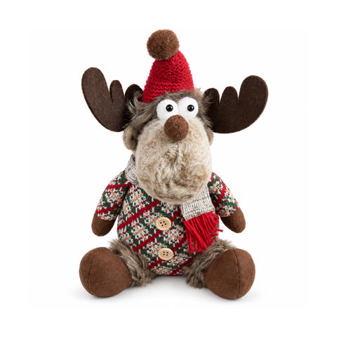 Dekorativer Weihnachts-Rentier aus Polyester – Weihnachtsschmuck mit sandierter Basis, niedliches Design, 4 Stilvarianten, 2 Größen: 35 und 50 cm