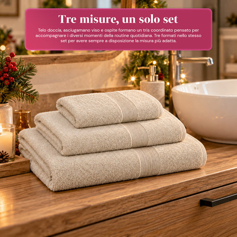 3er-Set Handtücher aus 100 % Baumwolle – 3-teiliges Badetuch-Set mit Badetuch 90x140, Handtuch 60x100 und Gästehandtuch 40x60 cm, weich und saugfähig, 6 Farben