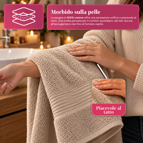3er-Set Handtücher aus 100 % Baumwolle – 3-teiliges Badetuch-Set mit Badetuch 90x140, Handtuch 60x100 und Gästehandtuch 40x60 cm, weich und saugfähig, 6 Farben