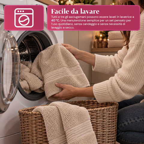 3er-Set Handtücher aus 100 % Baumwolle – 3-teiliges Badetuch-Set mit Badetuch 90x140, Handtuch 60x100 und Gästehandtuch 40x60 cm, weich und saugfähig, 6 Farben