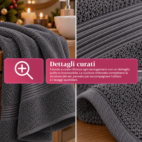3er-Set Handtücher aus 100 % Baumwolle – 3-teiliges Badetuch-Set mit Badetuch 90x140, Handtuch 60x100 und Gästehandtuch 40x60 cm, weich und saugfähig, 6 Farben