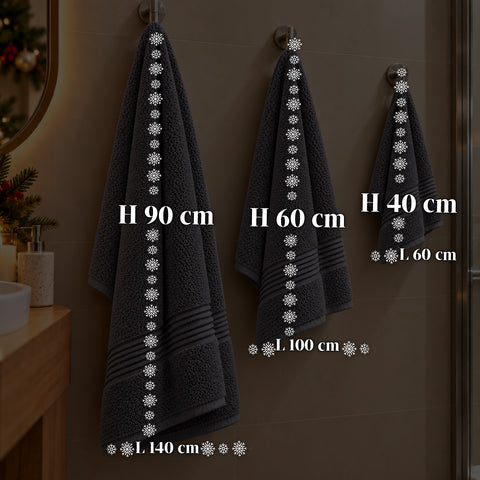 3er-Set Handtücher aus 100 % Baumwolle – 3-teiliges Badetuch-Set mit Badetuch 90x140, Handtuch 60x100 und Gästehandtuch 40x60 cm, weich und saugfähig, 6 Farben