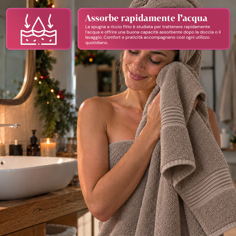 3er-Set Handtücher aus 100 % Baumwolle – 3-teiliges Badetuch-Set mit Badetuch 90x140, Handtuch 60x100 und Gästehandtuch 40x60 cm, weich und saugfähig, 6 Farben
