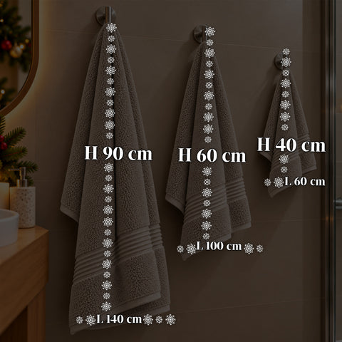 3er-Set Handtücher aus 100 % Baumwolle – 3-teiliges Badetuch-Set mit Badetuch 90x140, Handtuch 60x100 und Gästehandtuch 40x60 cm, weich und saugfähig, 6 Farben