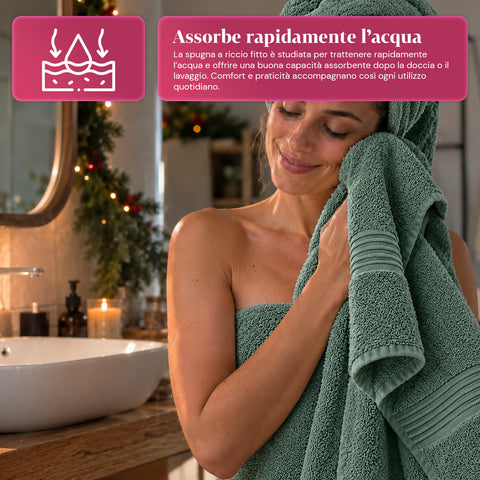 3er-Set Handtücher aus 100 % Baumwolle – 3-teiliges Badetuch-Set mit Badetuch 90x140, Handtuch 60x100 und Gästehandtuch 40x60 cm, weich und saugfähig, 6 Farben