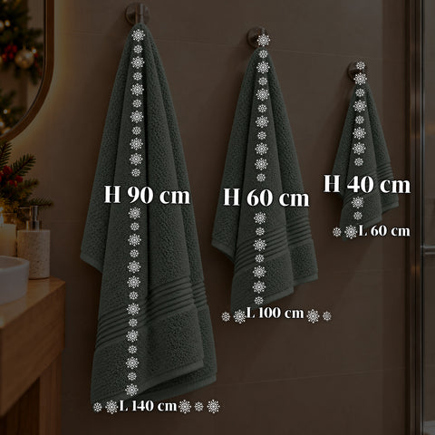 3er-Set Handtücher aus 100 % Baumwolle – 3-teiliges Badetuch-Set mit Badetuch 90x140, Handtuch 60x100 und Gästehandtuch 40x60 cm, weich und saugfähig, 6 Farben