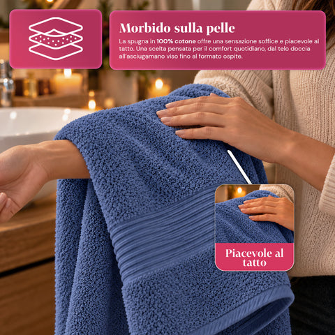 3er-Set Handtücher aus 100 % Baumwolle – 3-teiliges Badetuch-Set mit Badetuch 90x140, Handtuch 60x100 und Gästehandtuch 40x60 cm, weich und saugfähig, 6 Farben