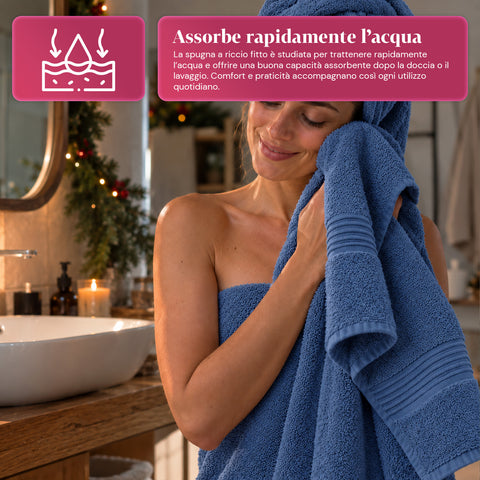 3er-Set Handtücher aus 100 % Baumwolle – 3-teiliges Badetuch-Set mit Badetuch 90x140, Handtuch 60x100 und Gästehandtuch 40x60 cm, weich und saugfähig, 6 Farben