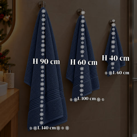 3er-Set Handtücher aus 100 % Baumwolle – 3-teiliges Badetuch-Set mit Badetuch 90x140, Handtuch 60x100 und Gästehandtuch 40x60 cm, weich und saugfähig, 6 Farben