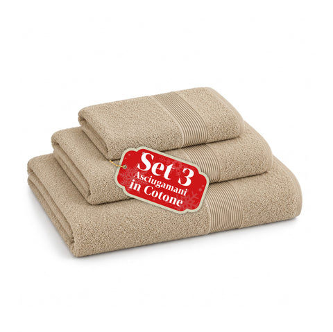 3er-Set Handtücher aus 100 % Baumwolle – 3-teiliges Badetuch-Set mit Badetuch 90x140, Handtuch 60x100 und Gästehandtuch 40x60 cm, weich und saugfähig, 6 Farben