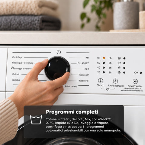Frontlader-Waschmaschine, 6 kg, Energieeffizienzklasse A, 1200 U/min, Slim mit 41 cm, Dampfwäsche, Waben-Trommel, Kindersicherung, Weiß oder Grau