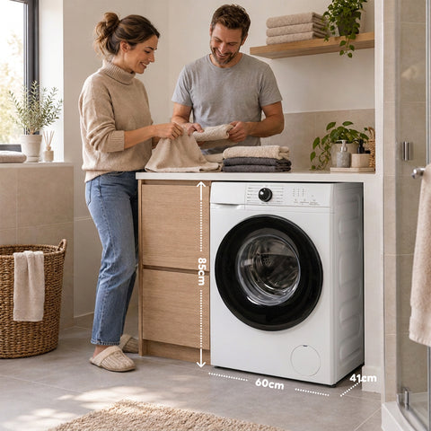 Frontlader-Waschmaschine, 6 kg, Energieeffizienzklasse A, 1200 U/min, Slim mit 41 cm, Dampfwäsche, Waben-Trommel, Kindersicherung, Weiß oder Grau