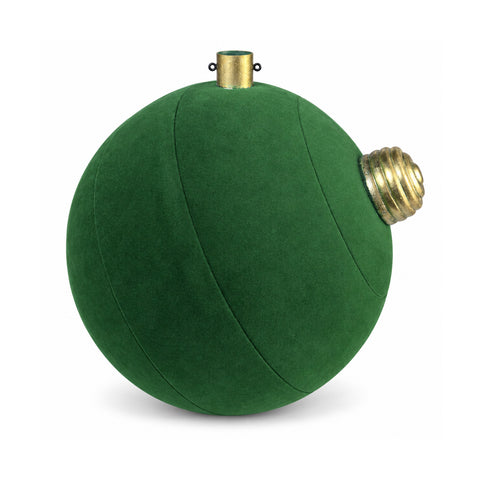 Weihnachtsbaumständer in Form einer großen Kugel mit Samteffekt, 41x41x44 cm, für Bäume bis 180 cm – Baumständer-Abdeckung mit Ø-4-cm-Halterung, Bordeauxrot und Grün