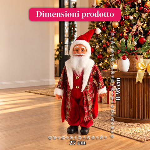 Weihnachtsmann mit Lichtern und Musik, dekorative Weihnachtsstatue 65-95-120 cm, batteriebetriebene Leuchtdekoration – Blindbox