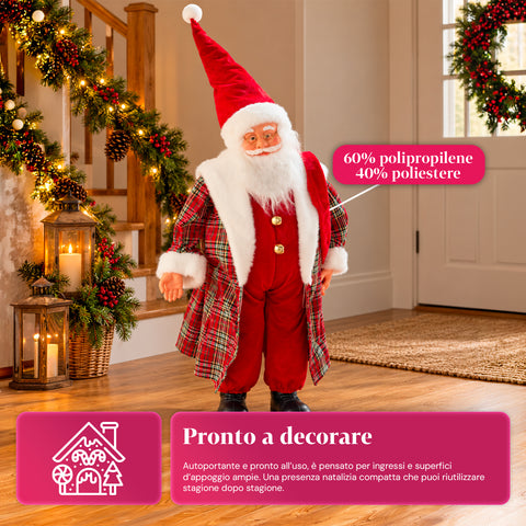 Weihnachtsmann mit Lichtern und Musik, dekorative Weihnachtsstatue 65-95-120 cm, batteriebetriebene Leuchtdekoration – Blindbox