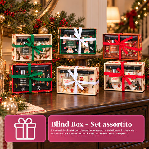 Duftset für Räume mit Stäbchendiffusor und Duftkerze, weihnachtliche Düfte, Weihnachtsgeschenkset