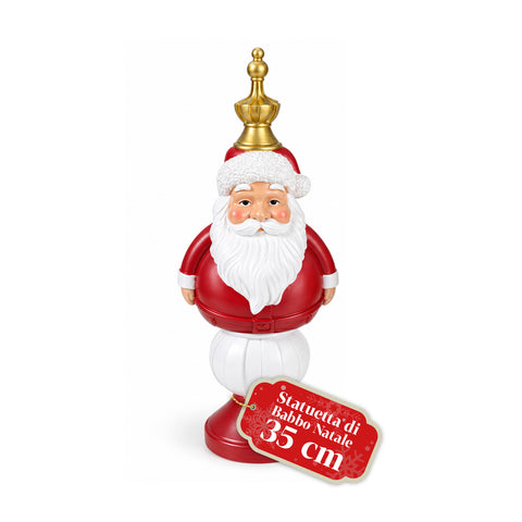 Weihnachtsfigur 35 cm aus Kunstharz, Weihnachtsdekoration mit Weihnachtsmann, Nussknacker-Soldat und Teddybär, Rot oder Weiß, für innen und außen