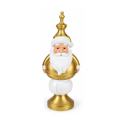 Weihnachtsfigur 35 cm aus Kunstharz, Weihnachtsdekoration mit Weihnachtsmann, Nussknacker-Soldat und Teddybär, Rot oder Weiß, für innen und außen