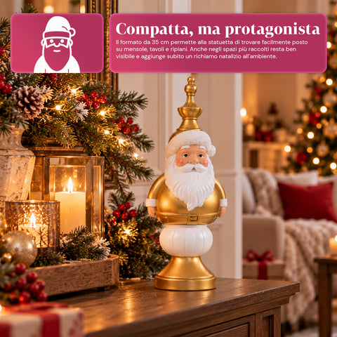 Weihnachtsfigur 35 cm aus Kunstharz, Weihnachtsdekoration mit Weihnachtsmann, Nussknacker-Soldat und Teddybär, Rot oder Weiß, für innen und außen