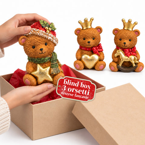 Weihnachtlicher Deko-Teddybär aus Polyresin 16x15x21 cm, Weihnachtsbär als Aufsteller, Figur, Ornament, Weihnachtsschmuck und festliche Wohndekoration, verschiedene Ausführungen