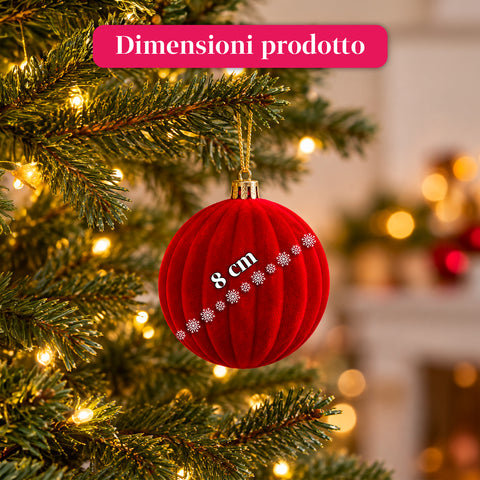 Set mit 12 samtigen Weihnachtskugeln, 8 cm, drei verschiedene Texturen in jeder Packung, in 3 Farben erhältlich, matte Kugeln für den Weihnachtsbaum und zur Dekoration