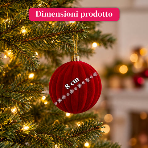 Set mit 12 samtigen Weihnachtskugeln, 8 cm, drei verschiedene Texturen in jeder Packung, in 3 Farben erhältlich, matte Kugeln für den Weihnachtsbaum und zur Dekoration