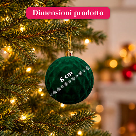 Set mit 12 samtigen Weihnachtskugeln, 8 cm, drei verschiedene Texturen in jeder Packung, in 3 Farben erhältlich, matte Kugeln für den Weihnachtsbaum und zur Dekoration