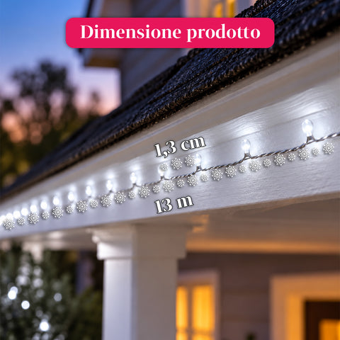 Lichterkette 1000 MicroLEDs auf Spule, 3 Farben, für innen und außen, 13 m, silberfarbenes Kabel, 8 Lichtspiele, Transformator inklusive, weihnachtlich, 2-mm-Birnen