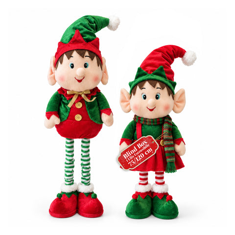 Ausziehbarer Weihnachtself, dekorativer Schmuck, verschiedene Farben, maximale Höhe 120 cm, Teleskopbeine, beschwerte Füße, Polyester