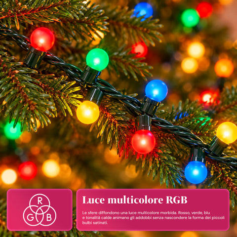 Lichterkette 500 LED Cherry, 12,5 m, 8 Lichtspiele, IP44