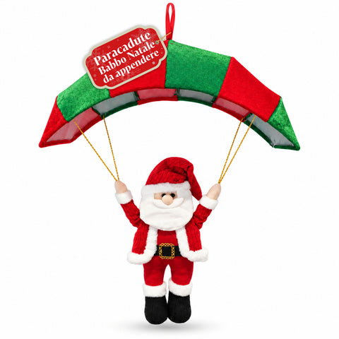 Weihnachtlicher Fallschirm zum Aufhängen, 80 cm, mit Weihnachtsfigur, 4 Figuren