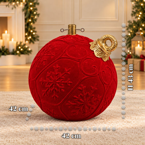 Roter Weihnachtsbaumständer in Kugelform, Ø42 cm, Samteffekt
