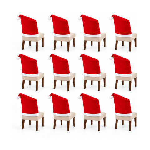 Weihnachtlicher Stuhlüberwurf mit Weihnachtsmannmütze, 50x60 cm