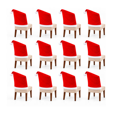 Weihnachtlicher Stuhlüberwurf mit Weihnachtsmannmütze, 50x60 cm