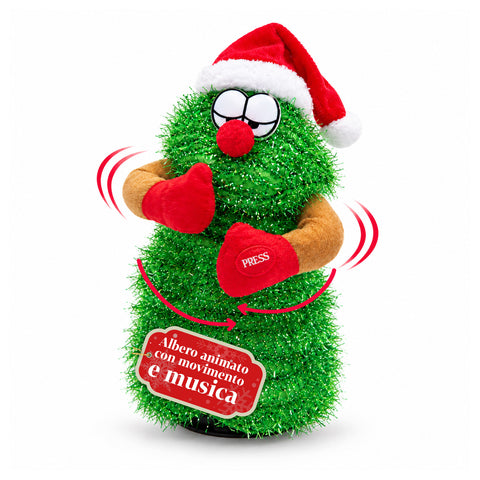 Tanzender Weihnachtsbaum, 32 cm, mit Musik und Weihnachtshut